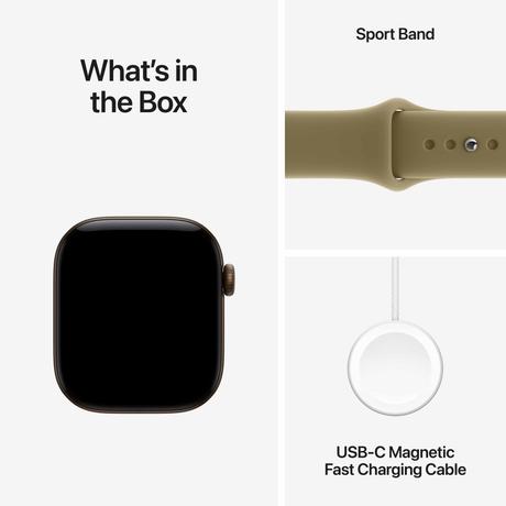 Apple Watch Series 12 42 mm GPS + Cellular Dark Bronze Aluminium Case with Olive Sport Band - S/M-8
