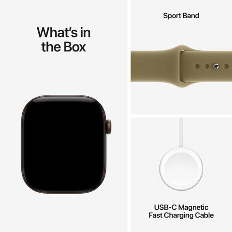 Apple Watch Series 12 GPS + Cellular 46 mm Dark Bronze Aluminium Case with Olive Sport Band - S/M-8