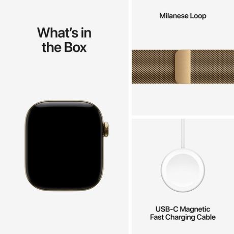 Apple Watch Series 12 42 mm GPS + Cellular Radiant Gold Titanium Case with Radiant Gold Milanese Loop-8