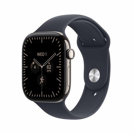 Apple Watch Series 12 GPS + Cellular 46 mm Natural Titanium Case with Navy Blue Sport Band - M/L-0