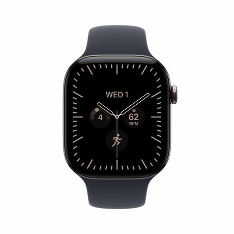 Apple Watch Series 12 GPS + Cellular 46 mm Natural Titanium Case with Navy Blue Sport Band - M/L-2