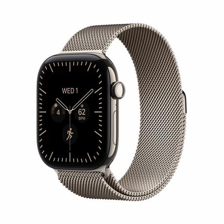 Apple Watch Series 12 GPS + Cellular 46 mm Natural Titanium Case with Natural Milanese Loop - M/L-0