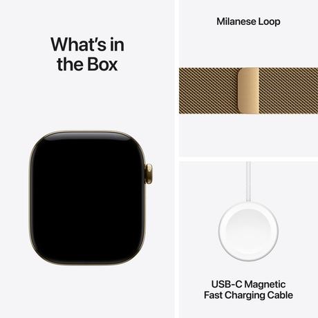 Apple Watch Series 12 GPS + Cellular 46 mm Radiant Gold Titanium Case with Radiant Gold Milanese Loop - M/L-8