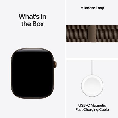 Apple Watch Series 12 GPS + Cellular 46 mm Dark Bronze Aluminium Case with Dark Bronze Milanese Loop - S/M-8