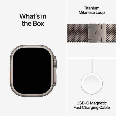 Apple Watch Ultra 4 GPS + Cellular 49 mm Natural Titanium Case with Natural Titanium Milanese Loop - Large-7