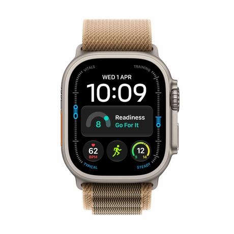 Apple Watch Ultra 4 GPS + Cellular 49 mm Natural Titanium Case Desert Alpine Loop - Small-1