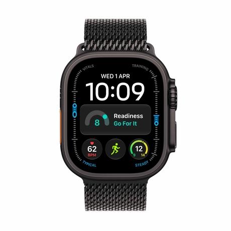 Apple Watch Ultra 4 GPS + Cellular 49 mm Black Titanium Case with Black Titanium Milanese Loop - Large-1