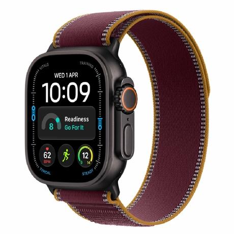 Apple Watch Ultra 4 GPS + Cellular 49 mm Black Titanium Case with Burgundy Trail Loop - S/M-0