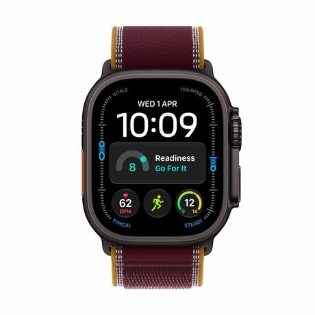 Apple Watch Ultra 4 GPS + Cellular 49 mm Black Titanium Case with Burgundy Trail Loop - S/M-1