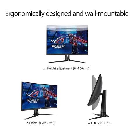 Asus XG32VC 80.01 cm (31.5 inch) with VA Panel Technology, 2560 x 1440 Resolution, Refresh Rate 170Hz, Response Time 1 ms, Black Monitor-4
