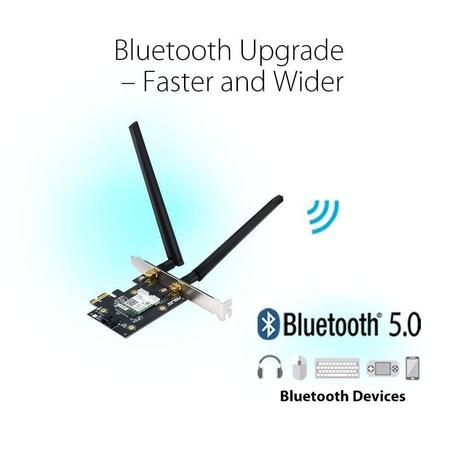 Asus AX3000 Dual Band PCI-E WiFi 6 (802.11ax) Wifi Adapter, Bluetooth 5.0, WPA3 network security, OFDMA and MU-MIMO-1