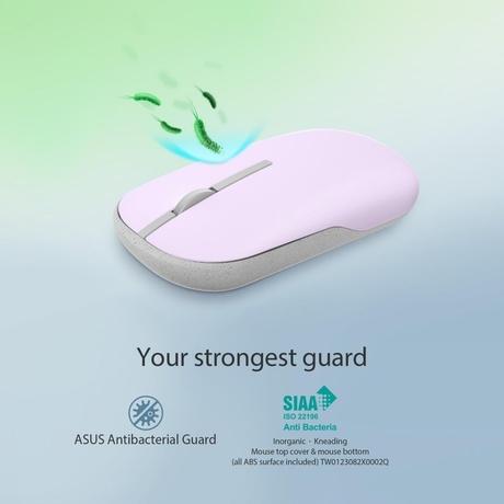 Asus Marshmallow MD100 Wireless Mouse, Lilac Mist Purple, (Brave Green cover also included)-4