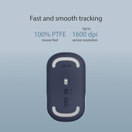 Asus Marshmallow MD100 Wireless Mouse, Quiet Blue, (Solar Blue cover also included)-5