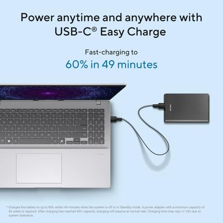 Asus VivoBook 16 X1607CA-MB142WS Thin & Light Laptop (Intel Core Ultra 5 Processor 225H/16 GB/512 GB SSD/Intel Graphics/Windows 11 Home/MSOffice/WUXGA), 40.64 cm - 16 inch, Cool Silver-7