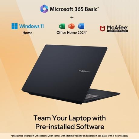 Asus Vivobook 16 M1607KA-MB109WS Standard Laptop (AMD Ryzen AI 7 350 Processor/16 GB/512 GB SSD/AMD Radeon Graphics/Windows 11 Home/Copilot + PC with Office 2024 + M365/WUXGA), 40.64 cm - 16 inch, Quiet Blue-4