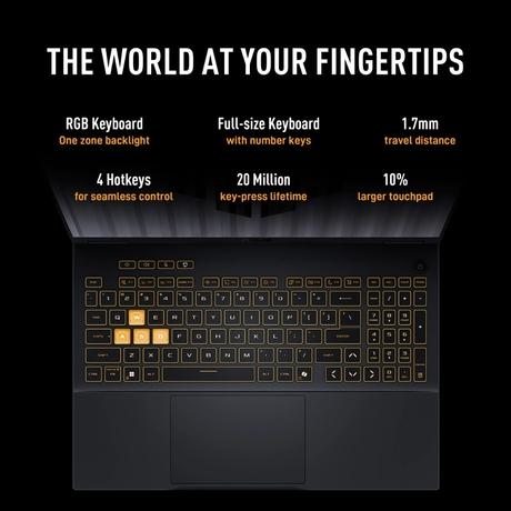 Asus TUF Gaming F16 FX688JPR-QT043WS Gaming Laptop (Intel Core i7 14650HX/32 GB/1 TB SSD/8 GB-NVIDIA GeForce RTX 5070 GPU/Windows 11 Home/Microsoft Office Home 2024/WQXGA), 40.64 cm - 16 inch, Jaeger Gray-6