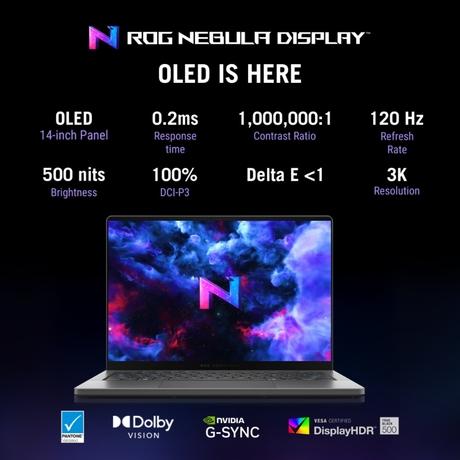 Asus ROG Zephyrus G14 GA403UM-QS007WS Gaming Laptop (AMD Ryzen 9 270/16 GB/1 TB SSD/8 GB-NVIDIA GeForce RTX 5060 GPU /Windows 11 Home/Microsoft Office Home 2024/OLED), 35.81 cm - 14 inch, Eclipse Gray-6