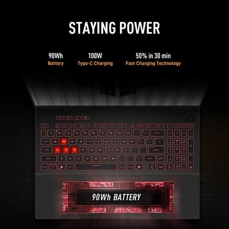 Asus TUF A16 FA608PP-QT014WS Gaming Laptop (AMD Ryzen 9 8940HX/16 GB/1 TB SSD/8 GB-NVIDIA GeForce RTX5070 GFX/Windows 11/Microsoft Office Home 2024/WQXGA), 40.64 cm - 16 inch, Jaeger Gray-2