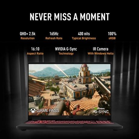 Asus TUF A16 FA608PP-QT014WS Gaming Laptop (AMD Ryzen 9 8940HX/16 GB/1 TB SSD/8 GB-NVIDIA GeForce RTX5070 GFX/Windows 11/Microsoft Office Home 2024/WQXGA), 40.64 cm - 16 inch, Jaeger Gray-3