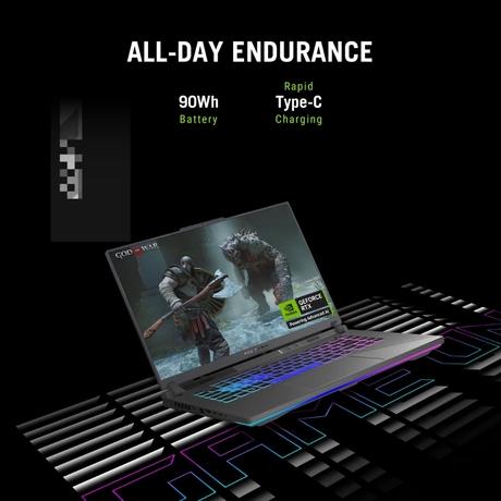 Asus ROG Strix G16 G614PH-RV033WS Gaming Laptop (AMD Ryzen 9 8940HX/16 GB/1 TB SSD/8 GB-NVIDIA GeForce/Windows 11 Home/MsOffice Home 2024/WUXGA), 40.64 cm - 16 inch, Eclipse Gray-8