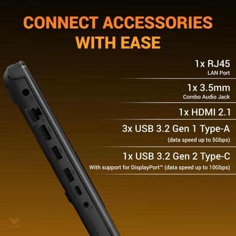 Asus TUF F16 FA607NUG-RL189WS Gaming Laptop (AMD Ryzen 7 7445HS/16 GB/1 TB SSD/6 GB-NVIDIA GeForce/Windows 11 Home/Microsoft Office Home 2024 + Microsoft 365 Basic/WUXGA), 40.64 cm - 16 inch, Matte Gray-8