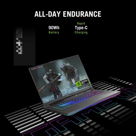 Asus ROG Strix G16 G614PH-RV073WS Gaming Laptop (AMD Ryzen 9 8940HX Processor/16 GB/1 TB SSD /8 GB GDDR7-NVIDIA GeForce GPU/Win 11/MSOffice Home 2024/Full HD), 40.6 cm - 16 inch, Eclipse Gray-9