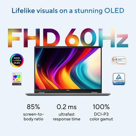 Asus Vivobook 14 Flip TP3407SA-SG183WS Standard Laptop (Intel Core Ultra 5 Processor/16 GB/512 GB SSD/Intel Arc Graphics/Windows 11/Microsoft Office Home 2024/OLED), 35.56 cm (14 inch), Matte Gray-8