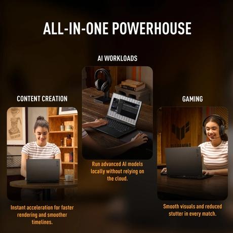 Asus TUF Gaming A14 FA401EA-RG020WS Standard Laptop (AMD Ryzen AI MAX+ 392 Processor/32 GB/1 TB SSD/Intel Arc Graphics/Windows 11/Microsoft Office Home 2024/OLED), 35.56 cm (14 inch), Jaeger Gray-3