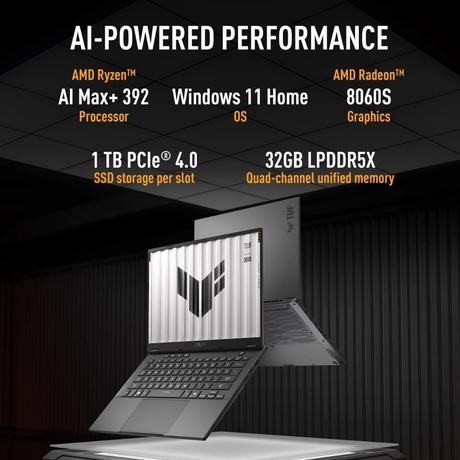 Asus TUF Gaming A14 FA401EA-RG020WS Standard Laptop (AMD Ryzen AI MAX+ 392 Processor/32 GB/1 TB SSD/Intel Arc Graphics/Windows 11/Microsoft Office Home 2024/OLED), 35.56 cm (14 inch), Jaeger Gray-4