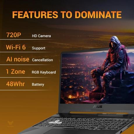 Asus TUF Gaming A15 FA506NCQ-HN007WS Gaming Laptop (AMD Ryzen 7 170 Processor/16 GB/512 GB SSD/Windows 11 Home/MSOffice Home 2024/Full HD), 39.6 cm - 15.6 inch, Graphite Black-5