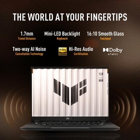 Asus TUF A14 FA401GM-RG038WS AI R9/AMD Ryzen AI 9 465 Processor 2.0 GHz/16 GB/512 GB SSD/5060/Microsoft Office Home 2024 + Microsoft 365 Basic (WQXGA)/35.6 cm (14 inch)/Jaeger Gray-8