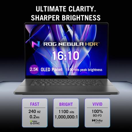 Asus ROG16 GU606AR-TB039WS U9P/Intel Core Ultra 9 Processor 386H 2.1 GHz/32 GB/2 TB SSD/5070/Microsoft Office Home 2024 + Microsoft 365 Basic (WQXGA, OLED)/40.64 cm (16 inch)/Eclipse Gray-2