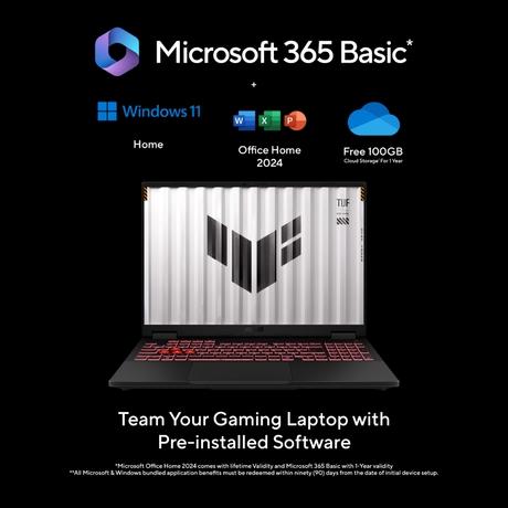 Asus TUF F16 FX608JMI-TU251WS Gaming Laptop (Intel Core i7 14650HX/16 GB/1 TB/RTX5060/Windows 11 Home/Microsoft Office Home 2024), 40.64 cm - 16 inch, Jaeger Gray-10