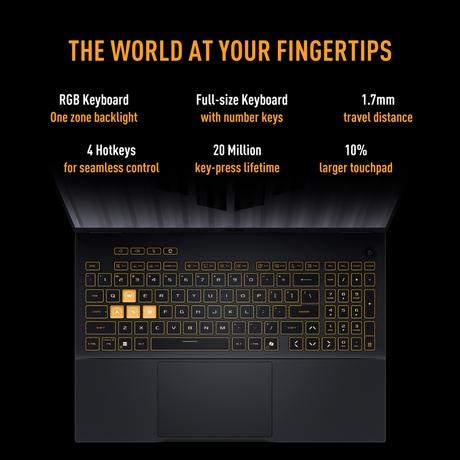 Asus TUF F16 FX688JHI-TU364WS Gaming Laptop (Intel Core i5 14450HX/16 GB/512 GB/RTX5050/Windows 11 Home/Microsoft Office Home 2024), 40.64 cm - 16 inch, Jaeger Gray-8