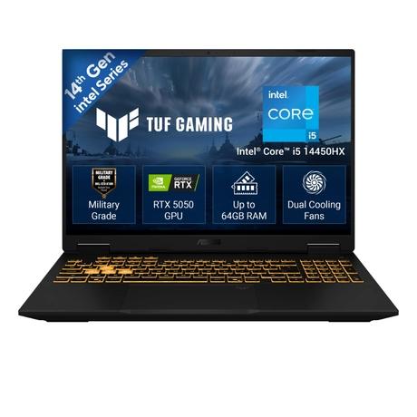 Asus TUF F16 FX610JH-TU080WS Gaming Laptop (Intel Core i5 Processor 14450HX/16 GB/512 GB SSD/Rtx5050/Windows 11 Home/MSOffice Home 2024), 40.64 cm - 16 inch, Off Black-0