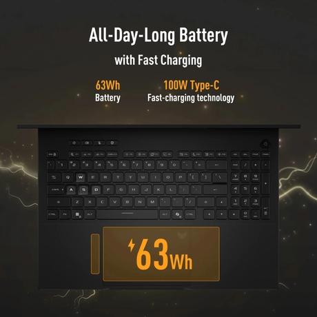 Asus TUF F16 FX610JH-TU080WS Gaming Laptop (Intel Core i5 Processor 14450HX/16 GB/512 GB SSD/Rtx5050/Windows 11 Home/MSOffice Home 2024), 40.64 cm - 16 inch, Off Black-8