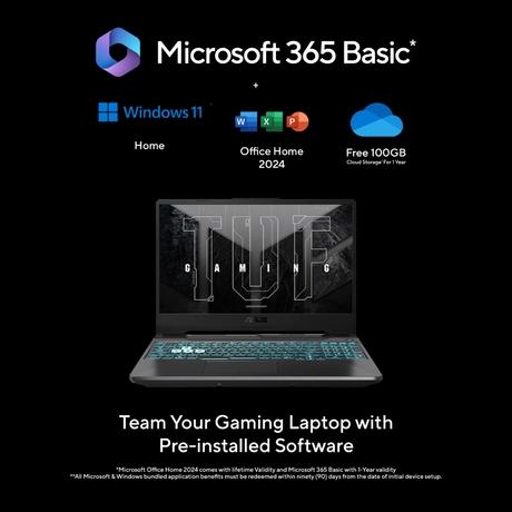 Asus TUF A15 FA506NCG-HN443WS Gaming Laptop (HAWKPOINR76C(HPT2100)/16 GB/512 GB SSD/Rtx3050/Windows 11 Home/MSOffice Home 2024), 39.6 cm - 15.6 inch, Graphite Black-9