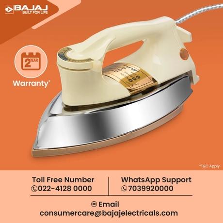 Bajaj DHX9 Heavy Weight Iron 1000 W, Golden-3