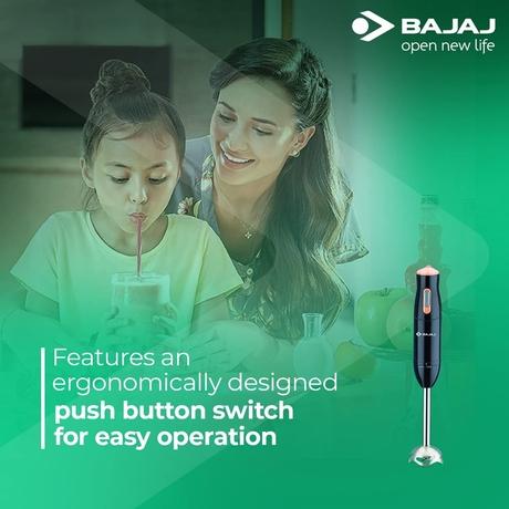 Bajaj HB 21 300 Watts Hand Blender with Silent DC motor (Black)-2