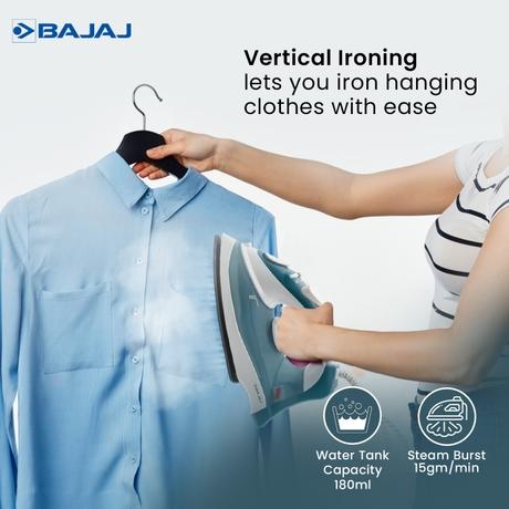 Bajaj MX 3 Neo, 1250 Watts, Steam Iron,180 ML WaterTank, Blue and White-2