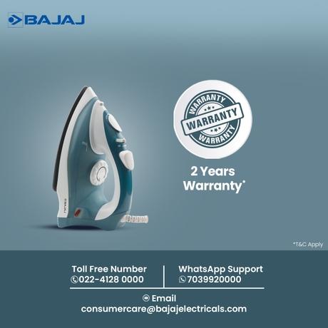 Bajaj MX 3 Neo, 1250 Watts, Steam Iron,180 ML WaterTank, Blue and White-4