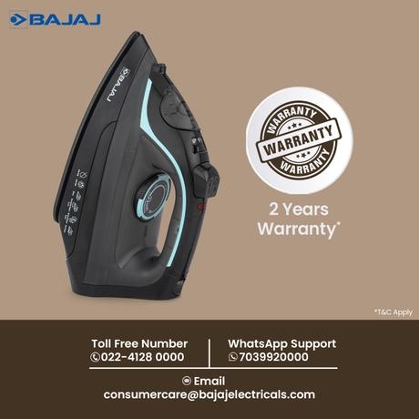 Bajaj MX 45 2000 W Steam Iron, 220 ml Tank, 18 g/min Steam, Self-Cleaning, Black & Grey-4