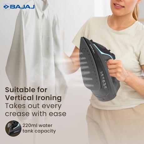 Bajaj MX 45 2000 W Steam Iron, 220 ml Tank, 18 g/min Steam, Self-Cleaning, Black & Grey-6