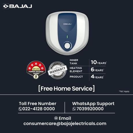 Bajaj Armour Series Pentacle 15 L Storage Water Heater, 5-Star Rated, Glass-Lined Tank, Non-Stick Heating Element, Safe for High-Rise, Child Safety, 4 Years Warranty, White & Blue-3