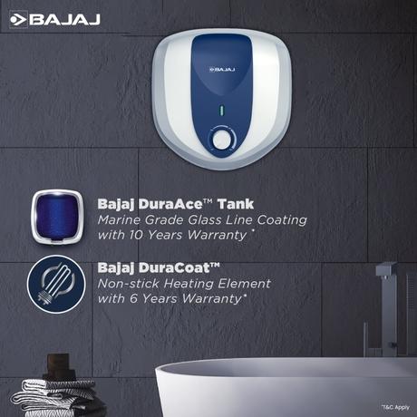 Bajaj Armour Series Pentacle 15 L Storage Water Heater, 5-Star Rated, Glass-Lined Tank, Non-Stick Heating Element, Safe for High-Rise, Child Safety, 4 Years Warranty, White & Blue-6