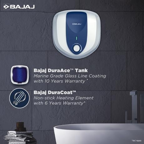 Bajaj Armour Series Pentacle 15 L Storage Water Heater, 5-Star Rated, Glass-Lined Tank, Non-Stick Heating Element, Safe for High-Rise, Child Safety, 4 Years Warranty, White & Blue-6