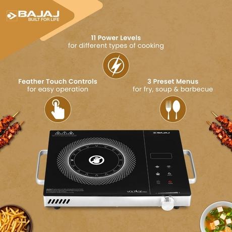 Bajaj Infrared Induction Cooktop 2200 W, IRX 220F-3