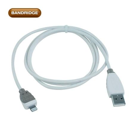 Bandridge BBM39300W10 1 m USB-A to Lightning Fast Charging Cable, White-1