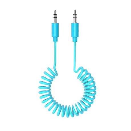 Bandridge BNDTWS 1 Meter 3.5mm Tangle-Free Audio Cable, Blue-0