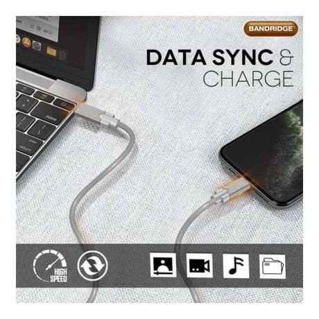 Bandridge U Series SMU-00186 1 m High Speed 3.1 USB to USB Type-C Cable, Grey-1